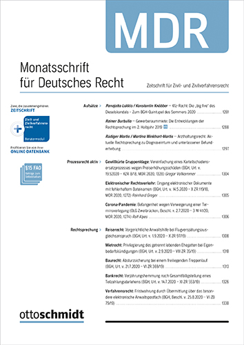 Ansicht: Monatsschrift für Deutsches Recht - MDR
