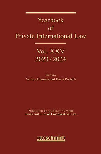 Ansicht: Yearbook of Private International Law Vol. XXV - 2023/2024